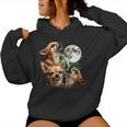 Vintage 90S Chihuahua Howling At The Moon Chihuahua Dog Mom Women Hoodie