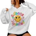 Cute Choose Kindness Groovy Smile Face Inspirational Be Kind Women Hoodie
