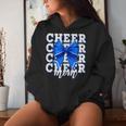 Cheer Mom Blue Bow Cheerleader Competition Game Day Women Hoodie Gifts for Her