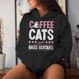 Coffee Cats And Bass Guitars ベースギタリスト 猫とコーヒー 長袖tシャツ レディースパーカー 彼女への贈り物