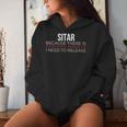 Sitar Indian Musical Instrument Strings Music Sitar Musician Women's Hoodie Gifts for Her
