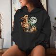 Vintage 90S Chihuahua Howling At The Moon Chihuahua Dog Mom Women Hoodie Gifts for Her