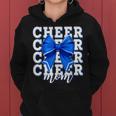 Cheer Mom Blue Bow Cheerleader Competition Game Day Women Hoodie