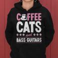 Coffee Cats And Bass Guitars ベースギタリスト 猫とコーヒー 長袖tシャツ レディースパーカー