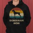 Doberman Mom Dobie Dog Lovers Retro Dobie Mom Women Hoodie