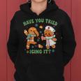 Retro Nurse Christmas Gingerbread Have You Tried Icing It Women Hoodie