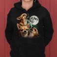 Vintage 90S Chihuahua Howling At The Moon Chihuahua Dog Mom Women Hoodie
