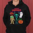 ハッピーハロウィン骨格かぼちゃかわいいゴーストキッズ男の子女の子 レディースパーカー