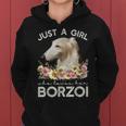 ボルゾイシャツ犬ギフト彼女を愛する女の子だけボルゾイ レディースパーカー