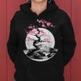桜と月と富士山のtシャツ 春 花見 和柄 和風 和 メンズ レディース キッズ 水墨画 ギフト 服 サクラ レディースパーカー