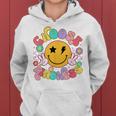 Cute Choose Kindness Groovy Smile Face Inspirational Be Kind Women Hoodie