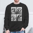 Adorable Hedgehog Sunglasses Animal Photo Forest Animal Sweatshirt Gifts for Old Men