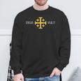 Deus Vult Knights Templar Jerusalem Cross Catholic Faith Sweatshirt Gifts for Old Men