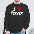 I Heart 愛 Pekpek フィリピンタガログ語 フィリピン フィリピン人 長袖tシャツ スウェットシャツ 高齢者への贈り物
