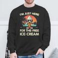 I'm Just Here For The Free Ice Cream Cruise Sweatshirt Gifts for Old Men