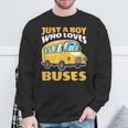 Just A Boy Who Loves Buses バス愛好家 バス愛好家 名言 スウェットシャツ 高齢者への贈り物