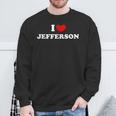 I Love Jefferson 私は愛する Jefferson スウェットシャツ 高齢者への贈り物