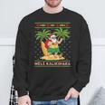 Mele Kalikimaka Retro Santa Shaka Hawaii Ugly Christmas Sweatshirt Gifts for Old Men