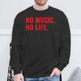 No Music No Life For All Music Lovers メンズレディース スウェットシャツ 高齢者への贈り物