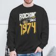 Rockin'ince 1974 Éventail De Musique Rockintage 48E Anniversaire Sweater e Cadeaux pour les vieillards