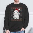 Ugly Christmas Sweater Rabbit Lover Santa Hat Holiday Sweatshirt Gifts for Old Men