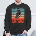 カラス ライフ・イズ・ベター バード鳥類学 カラス スウェットシャツ 高齢者への贈り物