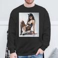 セクシーガールグラフィックtシャツ-猫マスクv2のセクシーなピンナップガール スウェットシャツ 高齢者への贈り物