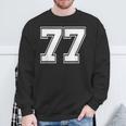 ナンバー77 野球 フットボール 誕生日 スウェットシャツ 高齢者への贈り物
