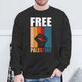 パレスチナ人のためのフリーパレスチナのレトロなビンテージデザイン 長袖tシャツ スウェットシャツ 高齢者への贈り物