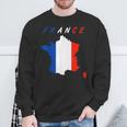 フランスの地図の中のフランス国旗tシャツ スウェットシャツ 高齢者への贈り物