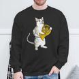 フレンチホルン音楽家オーケストラ音楽を奏でるクールな猫 スウェットシャツ 高齢者への贈り物