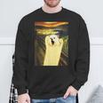 ポメラニアン 面白いtシャツ 犬 ムンクの叫び かわいい メンズ 子供 おもしろ 服 グッズ ネタ わんこ スウェットシャツ 高齢者への贈り物
