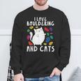 ロッククライミングホールズ クライマー キュート I Love ボルダリングと猫 スウェットシャツ 高齢者への贈り物