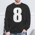 数字 8 数字 8 プレーン 白 数字 スウェットシャツ 高齢者への贈り物
