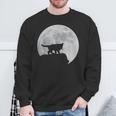 月と猫のシルエット ソマリ猫 スウェットシャツ 高齢者への贈り物