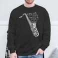 猫とサックス サクソフォン奏者 猫の飼い主 サックス スウェットシャツ 高齢者への贈り物