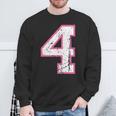 番号 4 ピンクのお気に入りの番号 スウェットシャツ 高齢者への贈り物