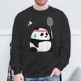 疲れきったバドミントンパンダ 面白いかわいいシャトルコック動物 スウェットシャツ 高齢者への贈り物