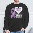 膵臓がん啓発 ハートトゥハート パープルリボン スウェットシャツ 高齢者への贈り物
