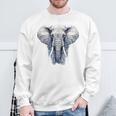 Elephant Artwork Animal Motif Art Animal Elephant Sweatshirt Unisex Gifts for Old Men
