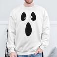 Ghost Silly Face Spooky Halloween Ghoul Face Easy Costume Sweatshirt Gifts for Old Men