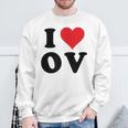 I Heart Ov Initials I Love OV First And Last Name O スウェットシャツ 高齢者への贈り物