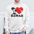 I Love Hawaii ハワイアンハートパーム レディース メンズ ボーイズ ガールズ スウェットシャツ 高齢者への贈り物