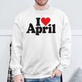 I Love Heart April Nameon A スウェットシャツ 高齢者への贈り物