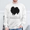 ポメラニアンブラックシルエット スウェットシャツ 高齢者への贈り物