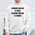 ヴィンテージの退職英語教師、面白い英語教師 スウェットシャツ 高齢者への贈り物