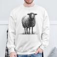 羊 アニマルプリント 動物園 ドローイング アート 絵画 羊 スウェットシャツ 高齢者への贈り物