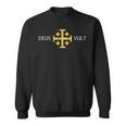 Deus Vult Knights Templar Jerusalem Cross Catholic Faith Sweatshirt