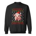 Pig Christmas Ugly Sweater Santa Hat Pig Lover Xmas Sweatshirt