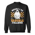 Where I Go Trouble Follows Matching Halloween Pajama Couples Sweatshirt